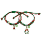 Melchior Jewellery kids sterling silver Christmas bracelet set with festive charms and adjustable red and green cords