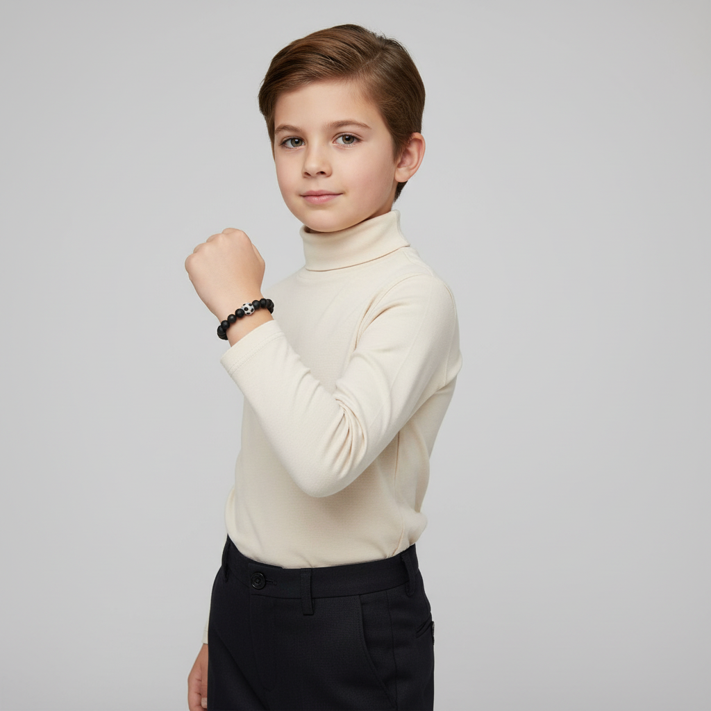 Girl's Boy's Children's Football Bead Bracelet - Melchior Jewellery 