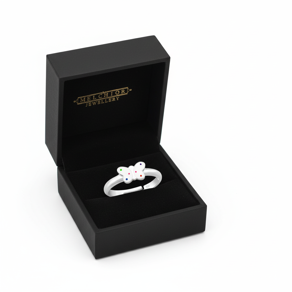 Spotted Butterfly Ring for Kids in Sterling Silver - Melchior Jewellery 