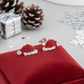 Sterling Silver Santa Earrings - Christmas Hat with Sparkly Crystal Stones - Melchior Jewellery 