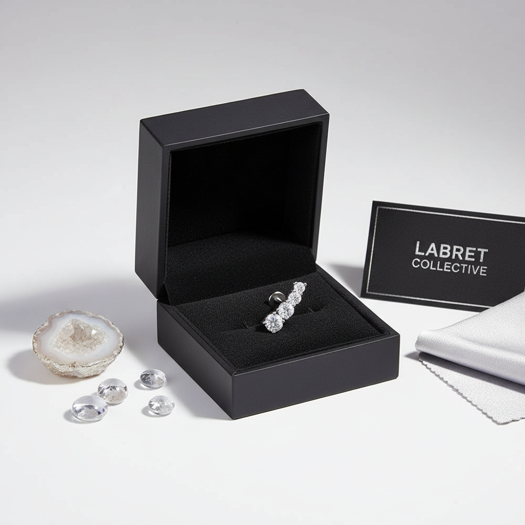 925 Silver Geometric Titanium Labret Earring