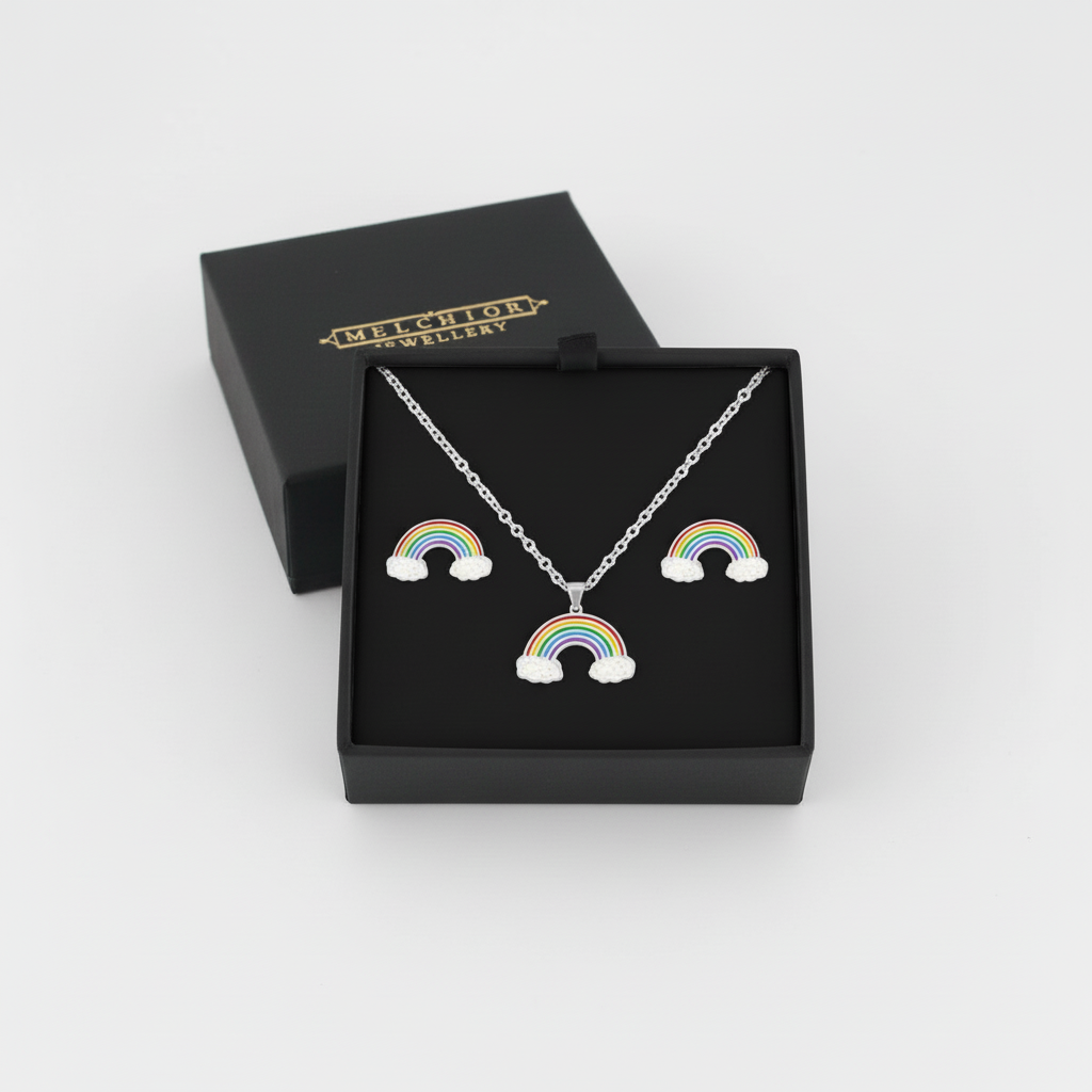 Melchior Rainbow Necklace and Earrings for Children - Melchior Jewellery 