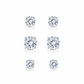 Silver Stud Small CZ Earrings Set for Woman - Melchior Jewellery 