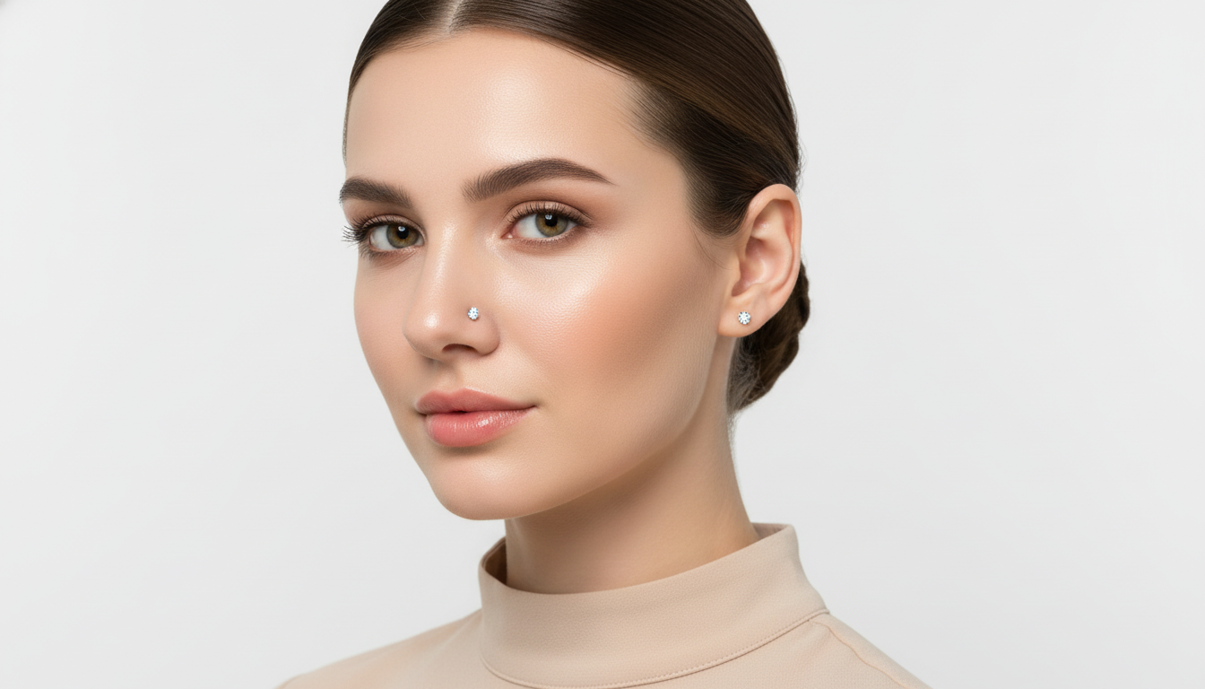 Surgical Steel Prong Set Nose Stud For Piercing - Melchior Jewellery 