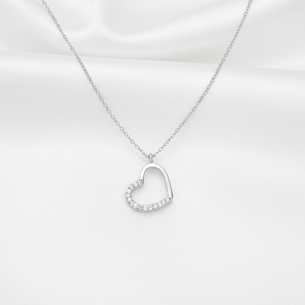 Sterling Silver Heart Necklace for Women - Melchior Jewellery 