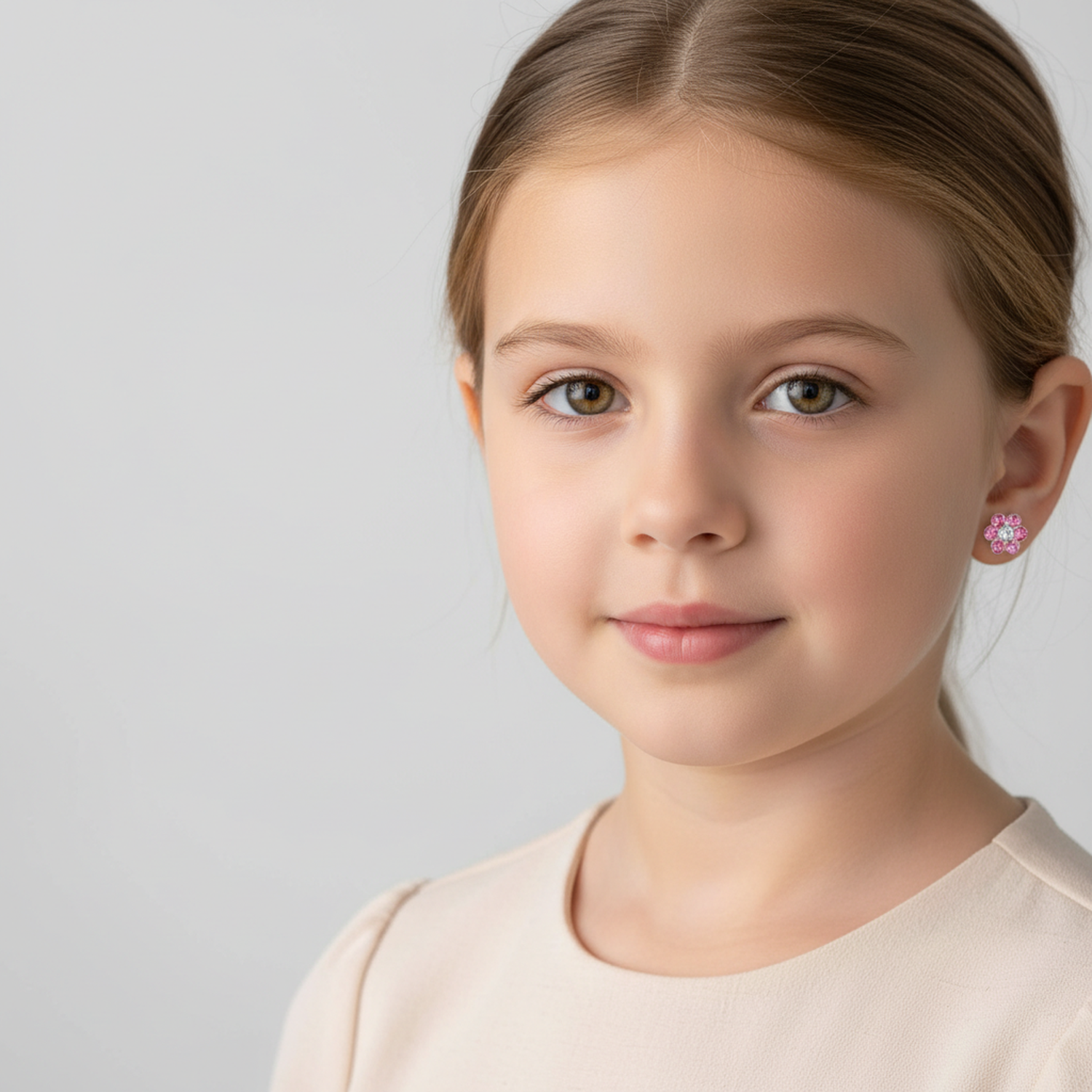 Melchior Jewellery Kids Pink Flower Earrings Sterling Silver - Melchior Jewellery 