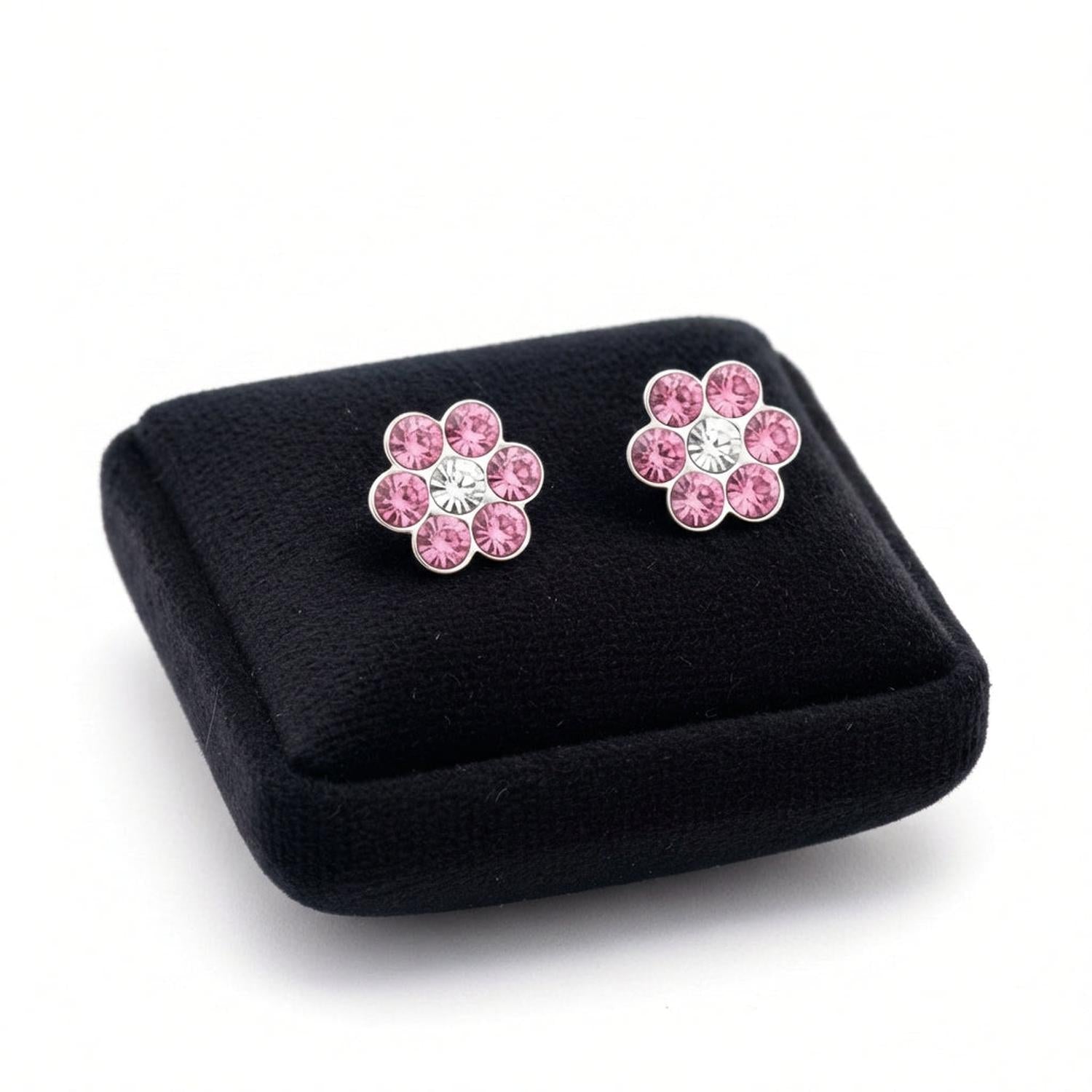Melchior Jewellery Kids Pink Flower Earrings Sterling Silver - Melchior Jewellery 