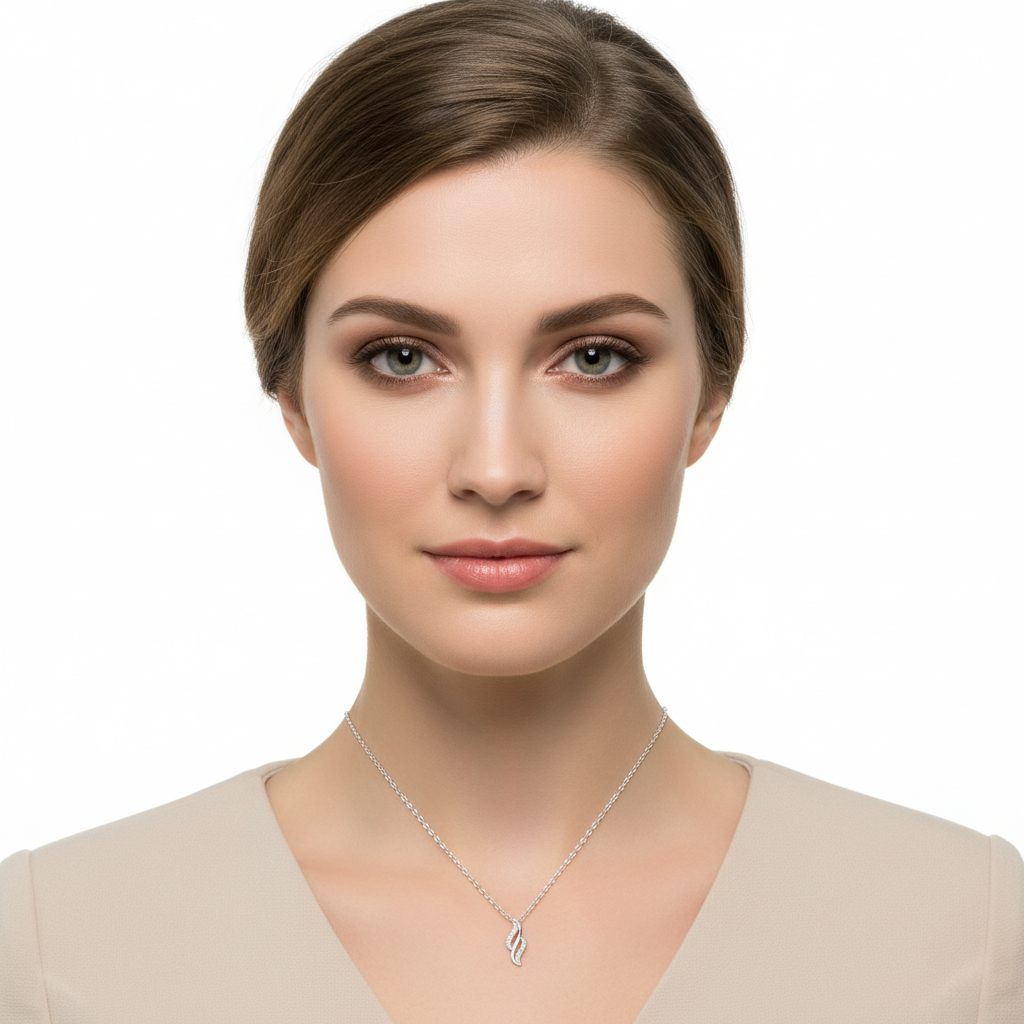Sterling Silver Fancy Cubic Zirconia Necklace - Melchior Jewellery 
