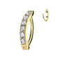 Melchior Jewellery titanium hinged belly ring gold curved hoop with five clear cubic zirconia stones