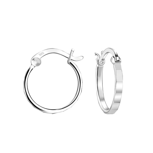 Melchior Jewellery 14mm French lock earrings in sterling silver with a polished finish for women
