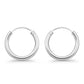 Melchior Jewellery womens earrings 2mm thick rhodium plated hoops classic polished silver hoop pair