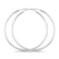 Melchior Jewellery womans earrings 2mm thick rhodium plated hoops polished silver large lightweight everyday hoops