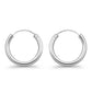 Melchior Jewellery womens polished silver hoop earrings 2mm thick rhodium plated hoops with hinged closure
