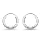 Melchior Jewellery womens earrings pair of polished 2mm thick rhodium plated hoops small hinged silver design
