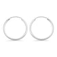 Melchior Jewellery womens 2mm thick rhodium plated hoops polished silver hoop earrings for everyday wear