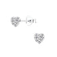 Melchior Jewellery 4mm heart stud earrings for children with sparkling crystals in silver