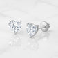 6mm CZ screw back earrings for girls heart-shaped cubic zirconia stud earrings by Melchior Jewellery