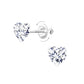Melchior Jewellery 6mm CZ screw back earrings for girls in heart shape with secure fastening