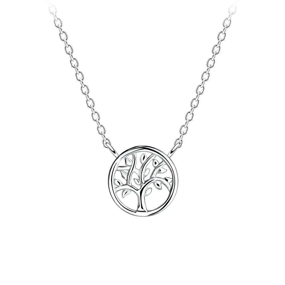 925 sterling silver tree of life necklace by Melchior Jewellery featuring a delicate round pendant on a fine chain