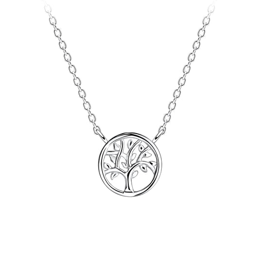 925 sterling silver tree of life necklace by Melchior Jewellery featuring a delicate round pendant on a fine chain