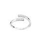Melchior Jewellery adjustable toe ring with CZ stones in silver open band design