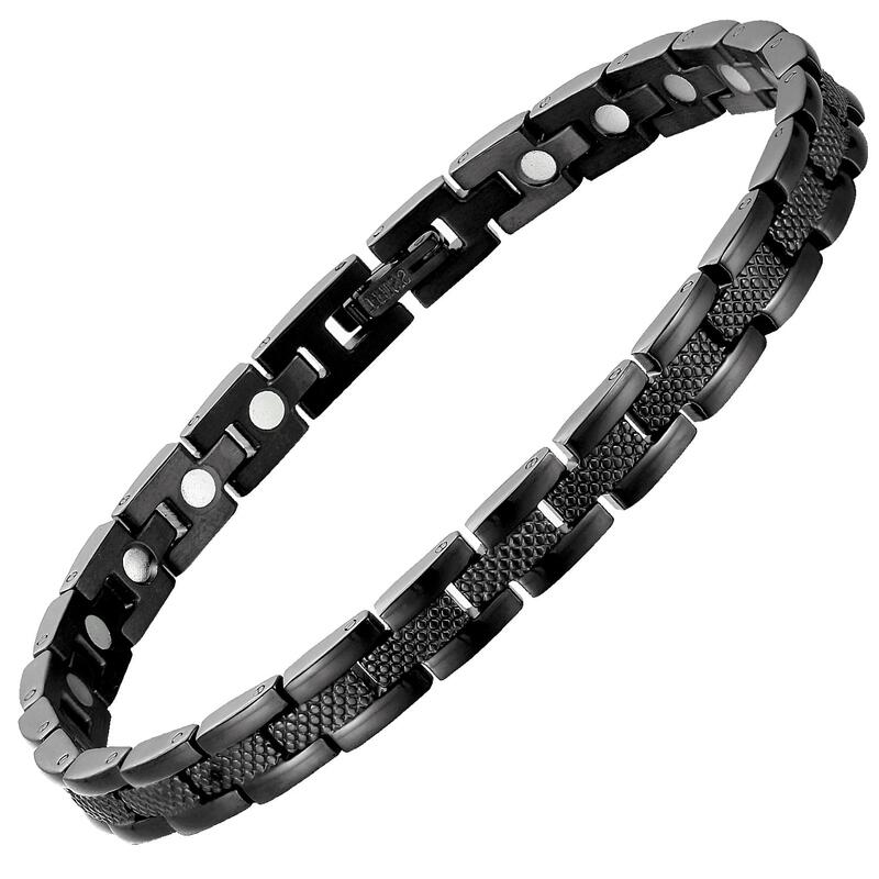 Affinity Steel magnetic bracelet for arthritis - Black - Melchior Jewellery 