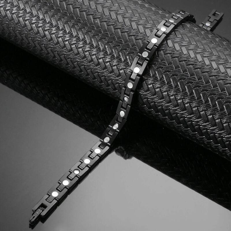 Affinity Steel magnetic bracelet for arthritis - Black - Melchior Jewellery 