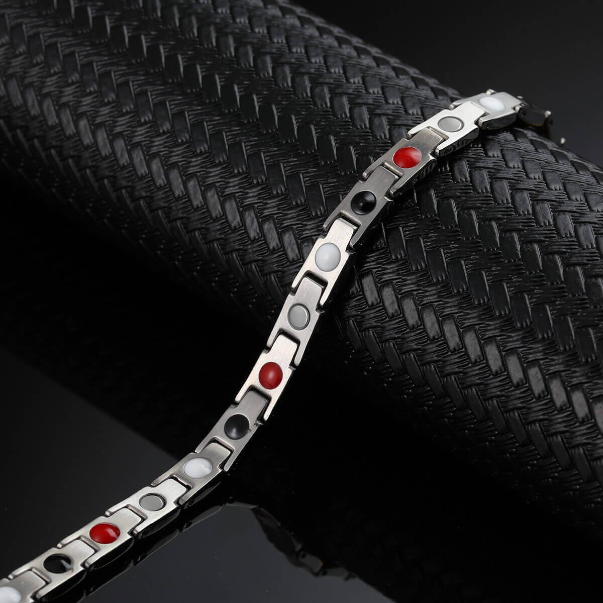 Melchior Jewellery Affinity stainless steel 4 in 1 therapy bracelet with multi-coloured magnetic stones