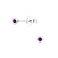 Melchior Jewellery amethyst stud earrings for kids in silver heart-shaped setting