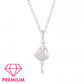 Melchior Jewellery ballerina necklace for young dancers with silver chain and pink crystal tutu pendant