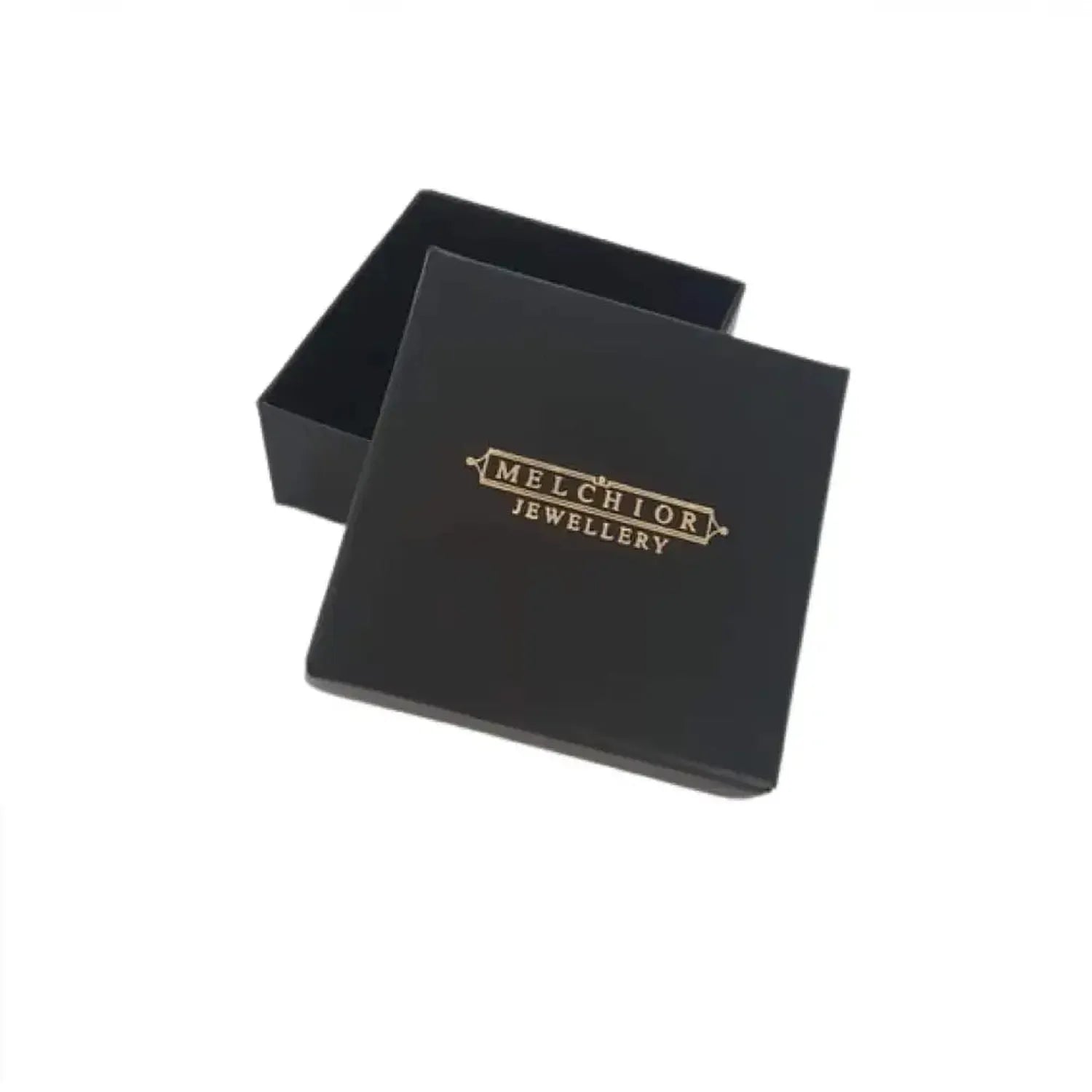 Black leather football bracelet packaging box from Melchior Jewellery made of high quality materials
