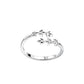 Silver branch design toe ring from Melchior Jewellery with delicate leaf detailing in polished finish