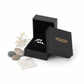 Melchior Jewellery branch design toe ring in silver displayed in black gift box with decorative stones