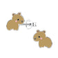 Melchior Jewellery capybara earrings for girls in silver with cute brown enamel design