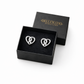 Melchior Jewellery celtic heart stud earrings sterling silver in a black gift box