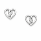 Melchior Jewellery celtic heart stud earrings sterling silver with delicate crystal accents