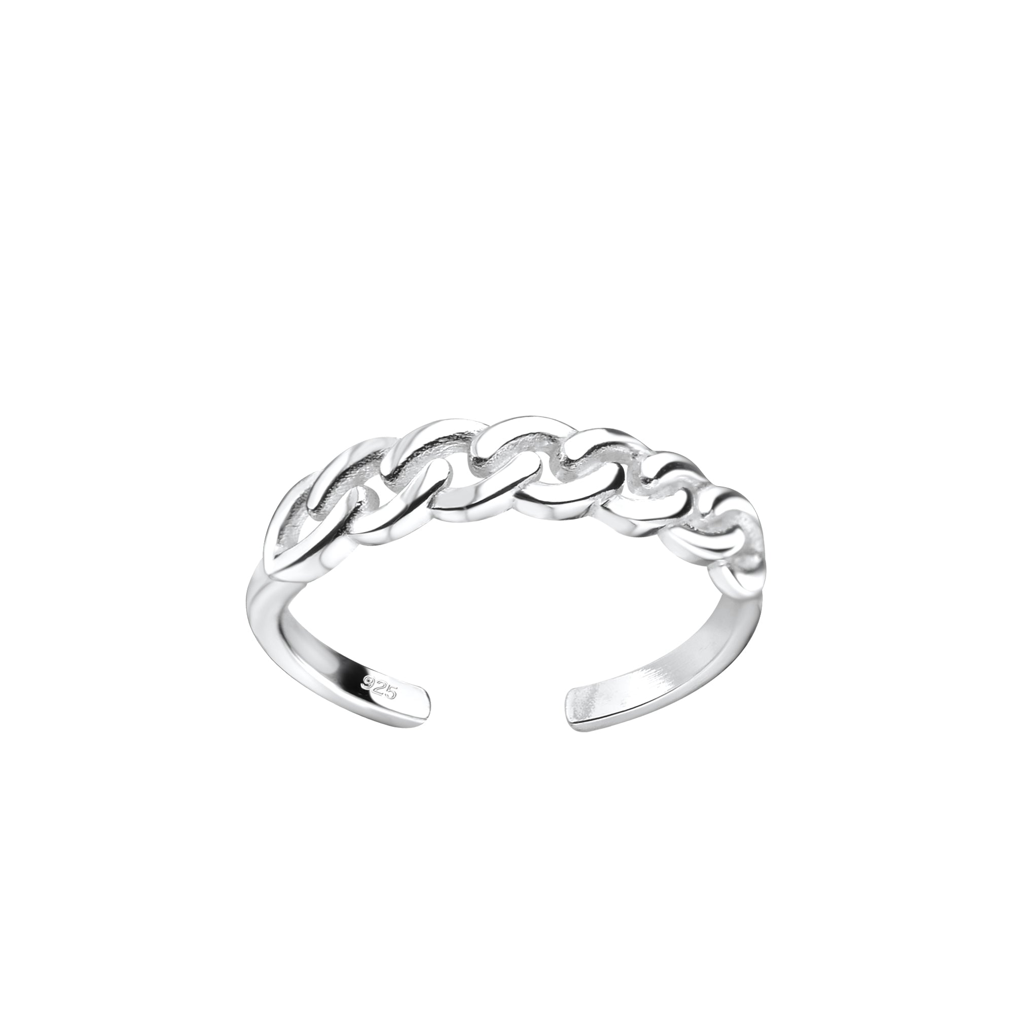 Melchior Jewellery silver chain style toe ring with open adjustable design for comfortable wear