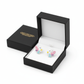 Children sterling silver crystal fairy stud earrings in black Melchior Jewellery gift box