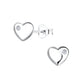 Melchior Jewellery children's sterling silver earrings heart shaped with small crystal detail