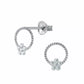 Children's sterling silver flower earrings with twisted hoop design by Melchior Jewellery