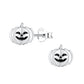 Melchior Jewellery children's sterling silver pumpkin earrings small jack o lantern stud pair with black enamel face