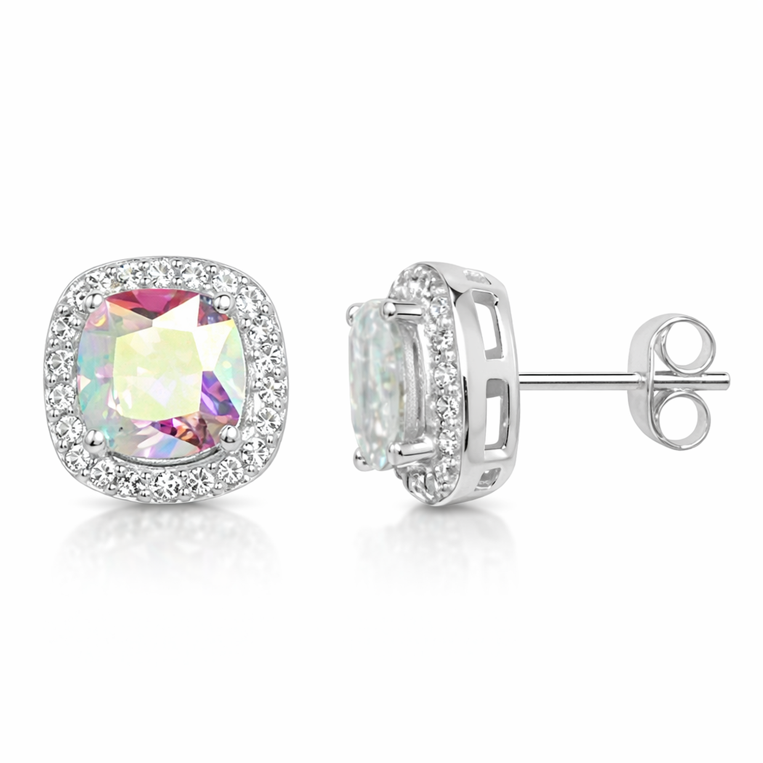 Classic Opalescent Crystal Earrings by Melchior Jewellery delicate stud design with sparkling stones for woman