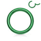 Melchior Jewellery green coloured steel segment ring body jewellery with hinge closure for nose or ear