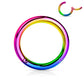 Melchior Jewellery coloured steel segment ring rainbow hinged body jewellery hoop