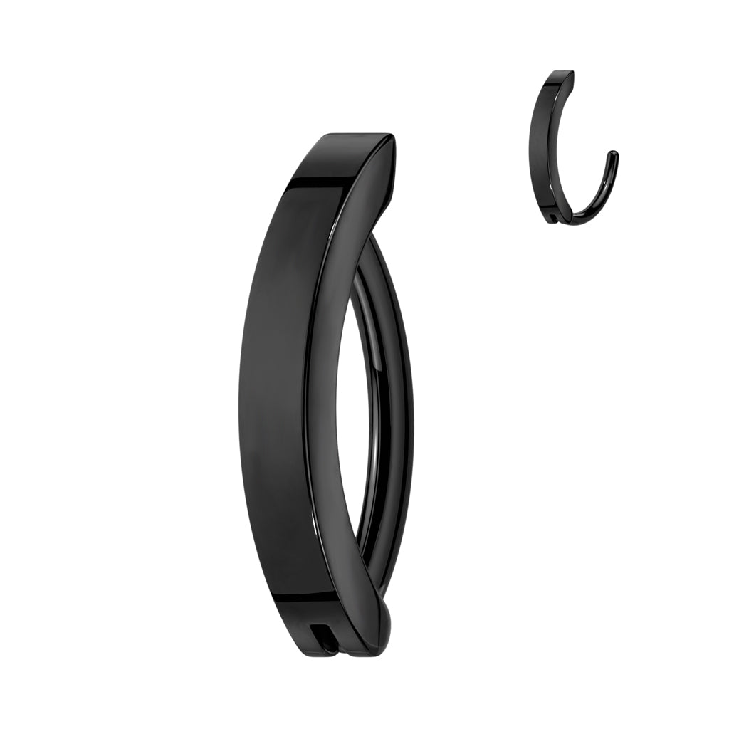 Melchior Jewellery black coloured titanium belly button rings with sleek curved design