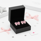 Melchior Jewellery crystal bow earrings for girls pink bow design in black gift box