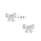 Melchior Jewellery crystal bow earrings for kids in silver with sparkling stones and stud design