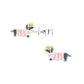 Melchior Jewellery cute dachshund earrings for girls in sterling silver with pink and yellow enamel details