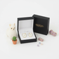 Cute llama earrings for kids by Melchior Jewellery in black gift box with soft toy and decorative items
