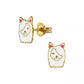 Melchior Jewellery cute llama earrings for kids in gold and white enamel childrens studs